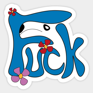 Groovy Dog - F*ck - Calligraphy Art Sticker